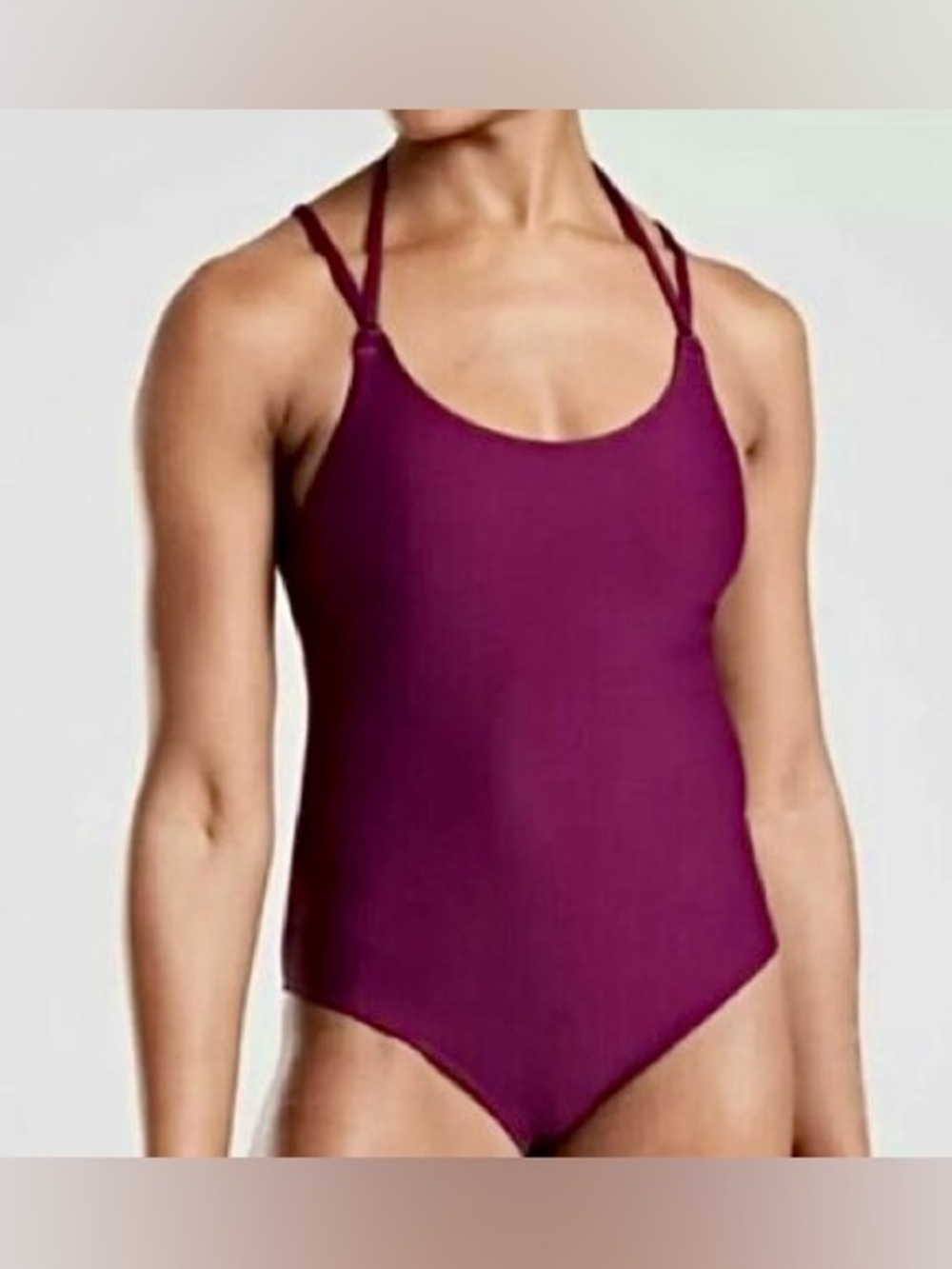 Athleta Medium Keyhole Rich Plum One-Piece Swimsuit MP# 511635